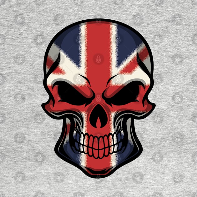 FLAG OF ENGLAND ON SKULL EMBLEM by VERXION